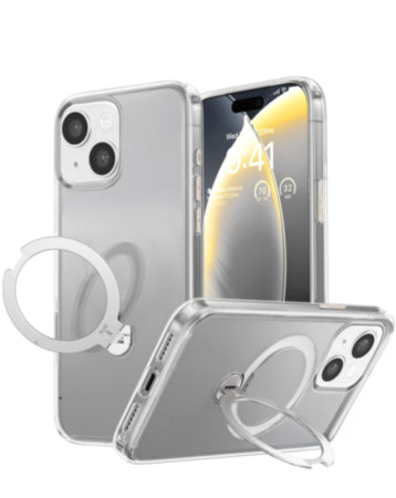 Transparent Magnetic Case with Kickstand (CLEAR) for iPhone 13 / 14