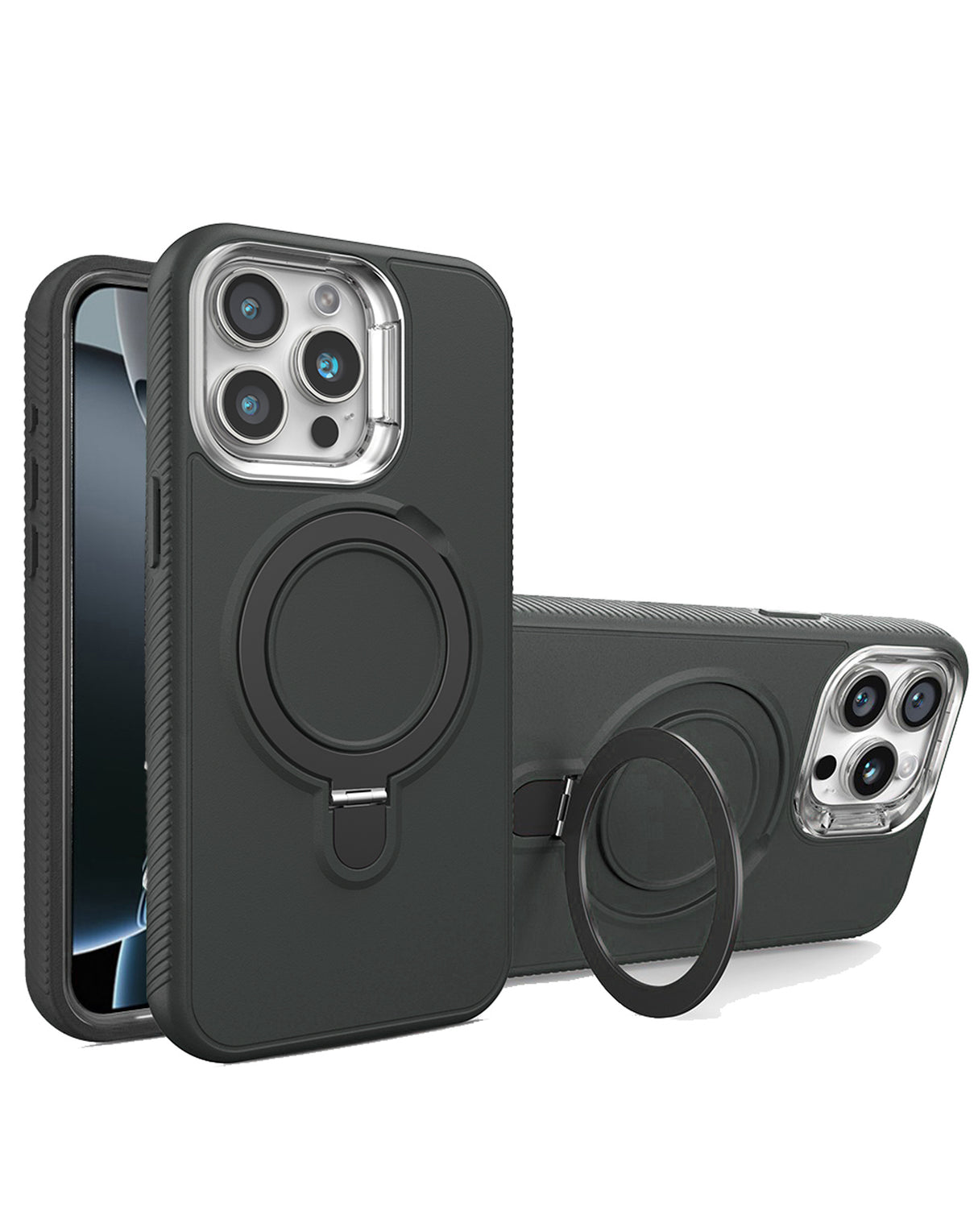 Support Heavy Duty Case with Wireless Charging Kickstand - BLACK for iPhone 13 / 14