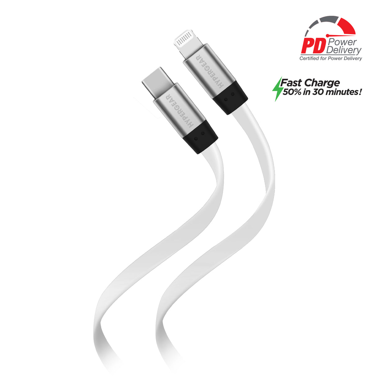 Flexi USB-C to MFi Lightning Flat Fast Charge Cable