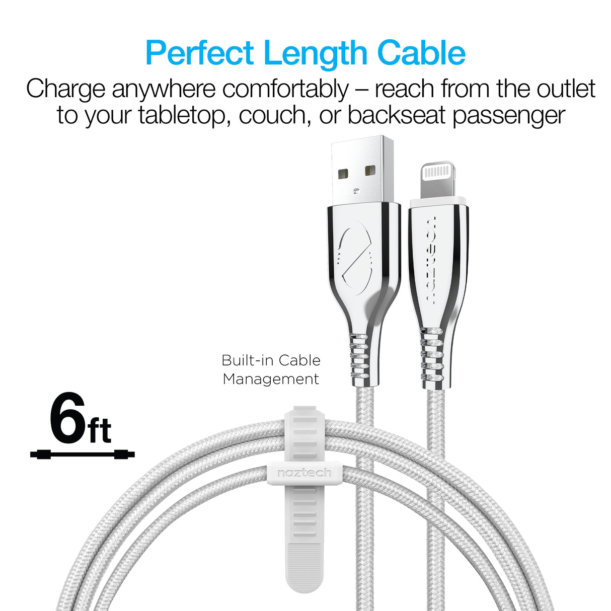 NAZTECH TITANIUM USB to Lightning Braided Cable
