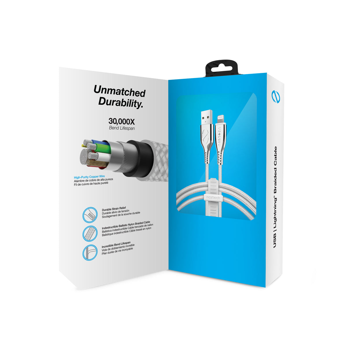 NAZTECH TITANIUM USB to Lightning Braided Cable