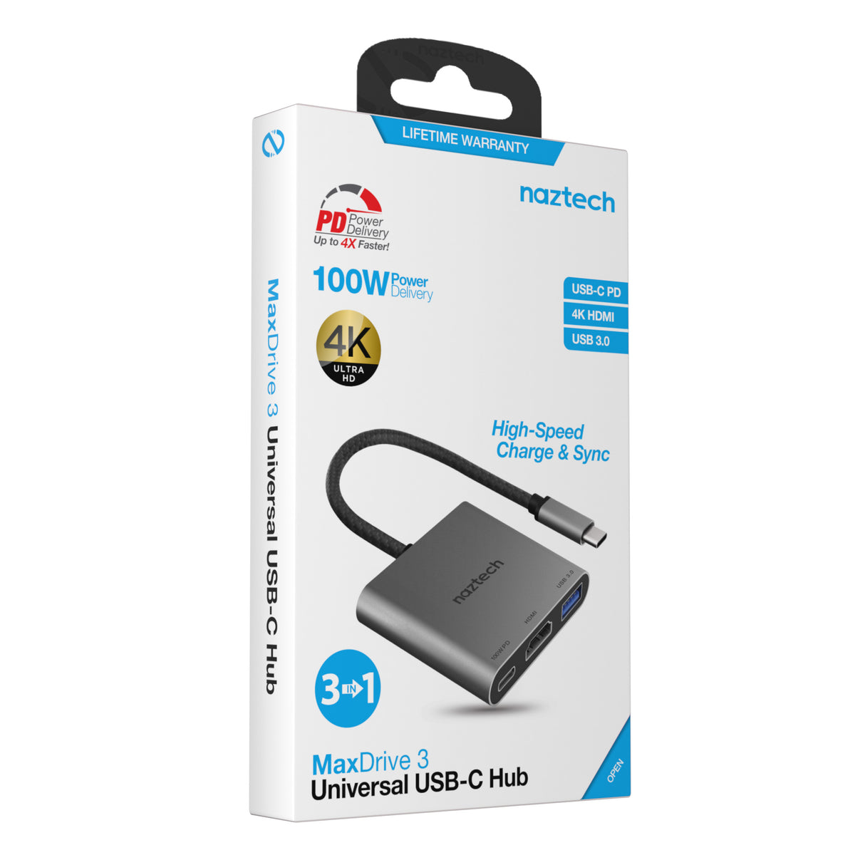 NAZTECH MaxDrive 3 Universal USB-C Hub Space Gray