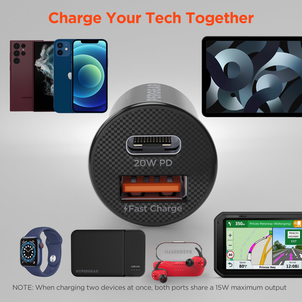 HyperGear mini-20W-PD-and-18W-USB-Car-Charger