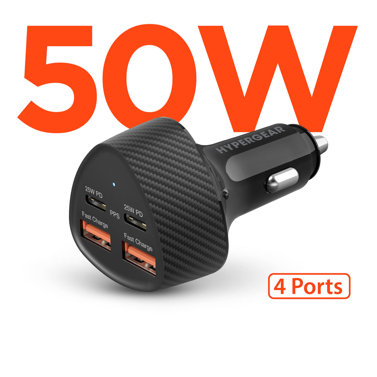 HyperGear SpeedBoost-50W-Quad-PD-Car-Charger