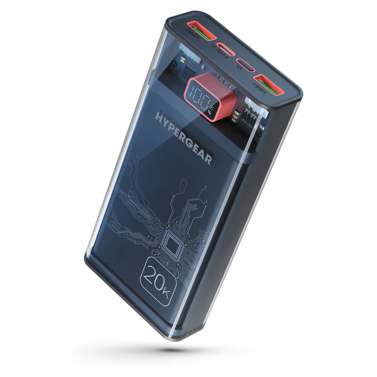 ClearCharge XL Transparent Fast Charge Power Bank with 20W USB-C PD