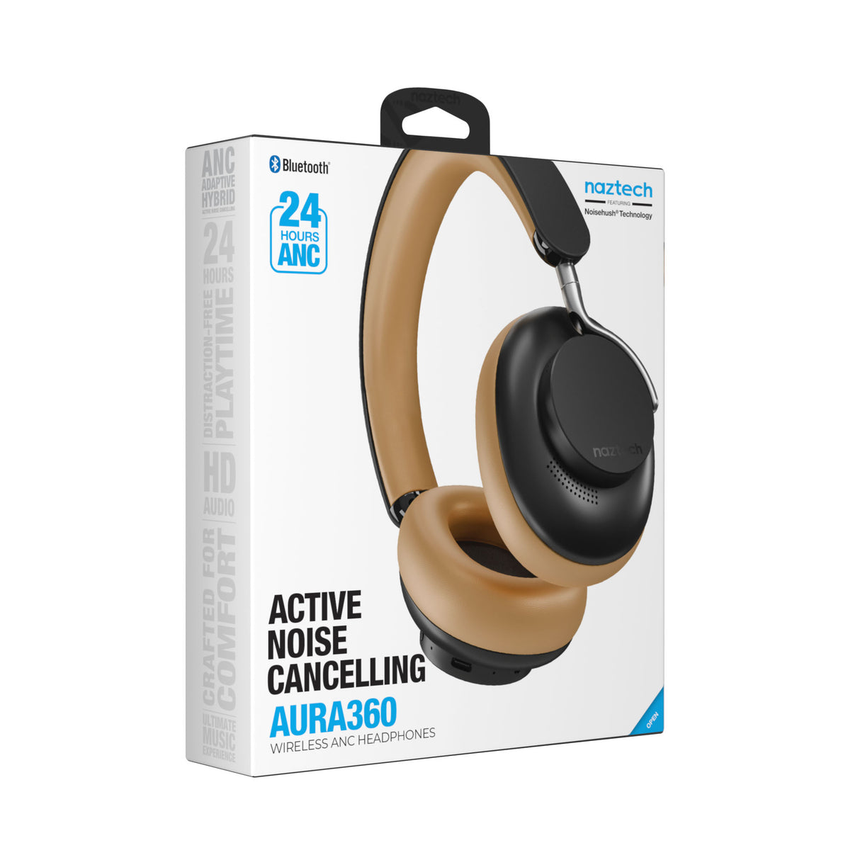 NAZTECH Aura 360 ANC Wireless Noise Cancelling Over-the-Ear Headphones