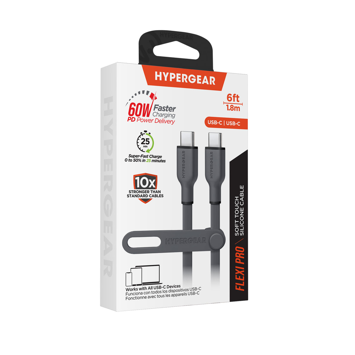 Flexi Pro USB-C to USB-C Soft-Touch Fast Charge Cable