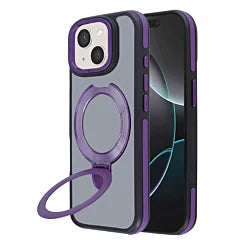 Matte Transparent Case with Wireless Charging Kickstand - BLUE for iPhone 13 / 14