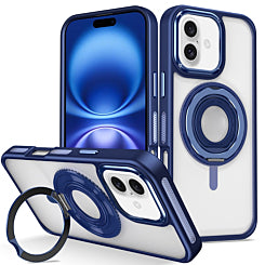 iPhone 16 Skin Feel Transparent Case with Silicone Ring Holder