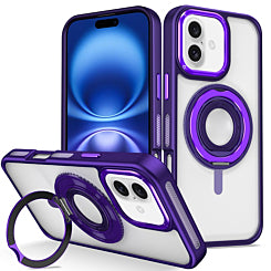 iPhone 16 Skin Feel Transparent Case with Silicone Ring Holder
