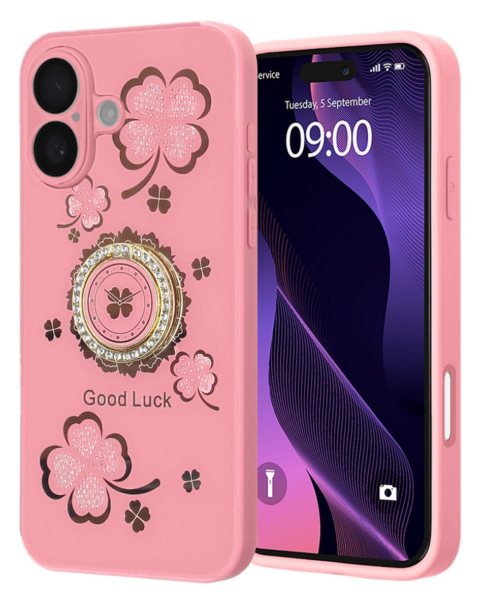 Luxury Diamond Shiny Cases with Ring for iPhone 16 Plus