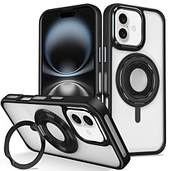 iPhone 16 Skin Feel Transparent Case with Silicone Ring Holder
