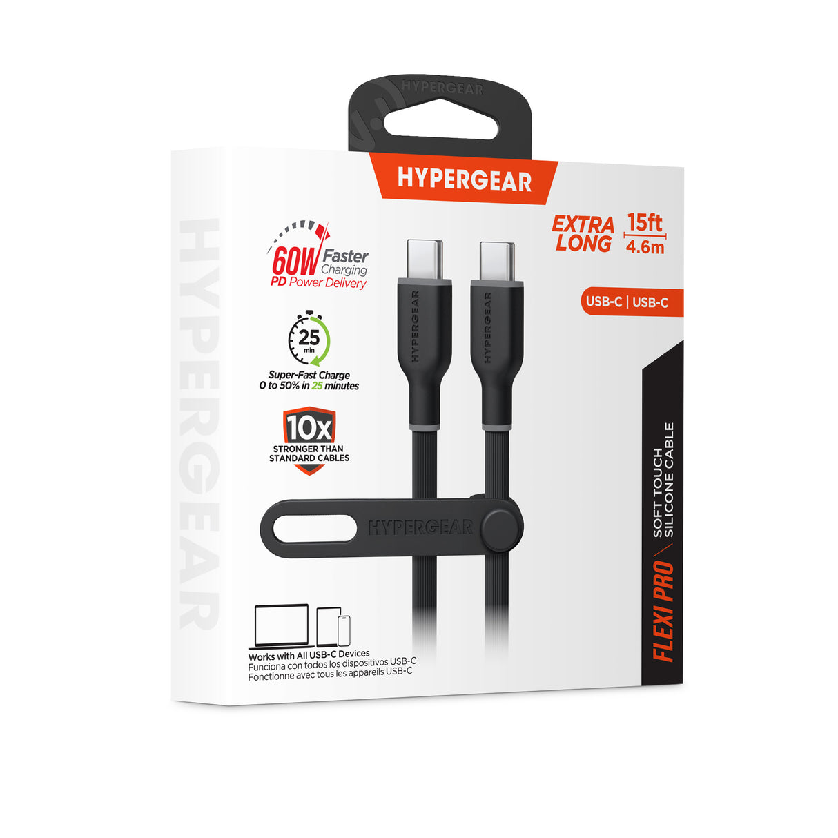 Flexi Pro USB-C to USB-C Soft-Touch Fast Charge Cable