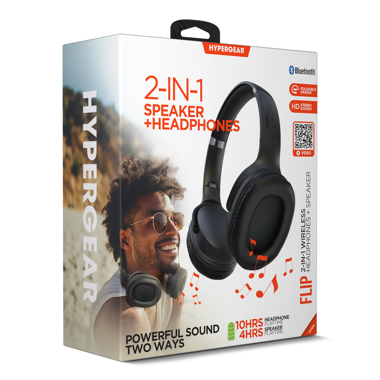 HYPERGEAR Flip 2-in-1 Wireless Headphones + Speaker