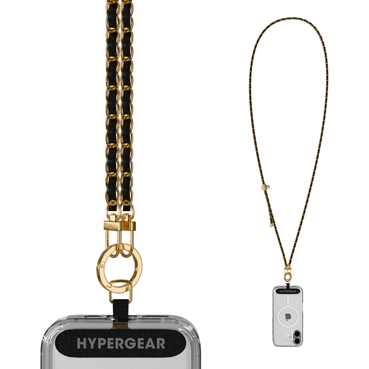 HyperGear TECHcessories | Universal Crossbody Phone Strap Black Vegan Leather