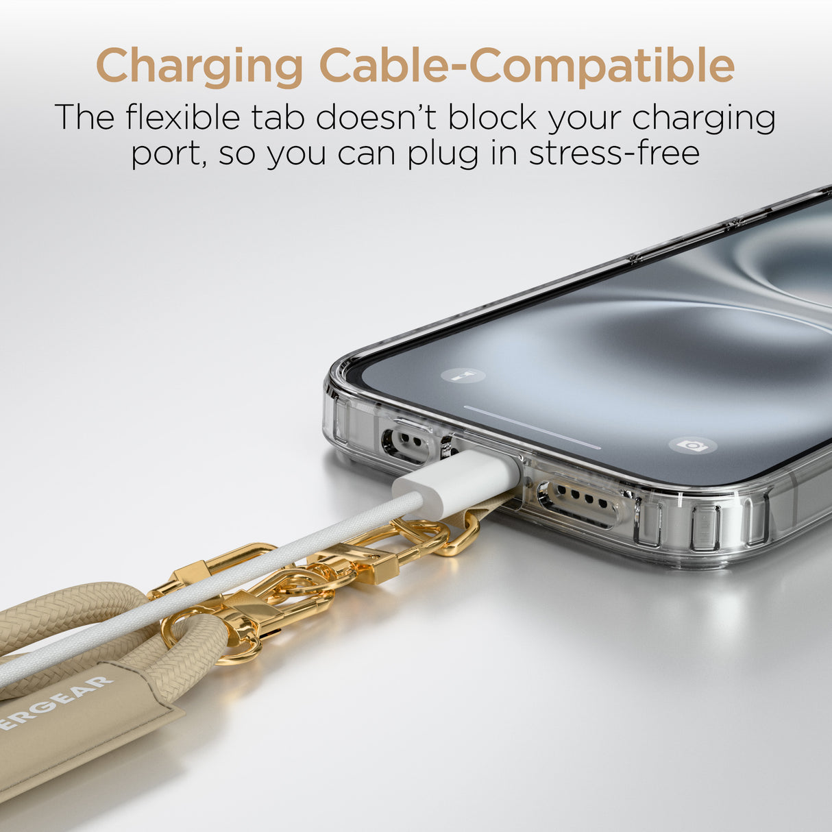 HyperGear TECHcessories | Universal Crossbody Phone Strap | Sand Braided Rope