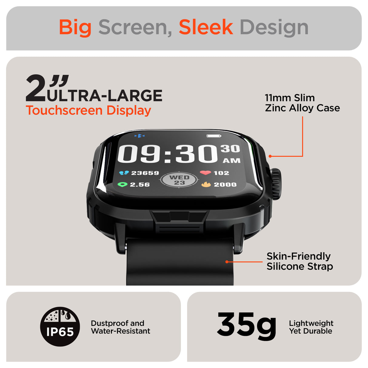 HYPERGEAR FIT X2 Smartwatch + Fitness Tracker