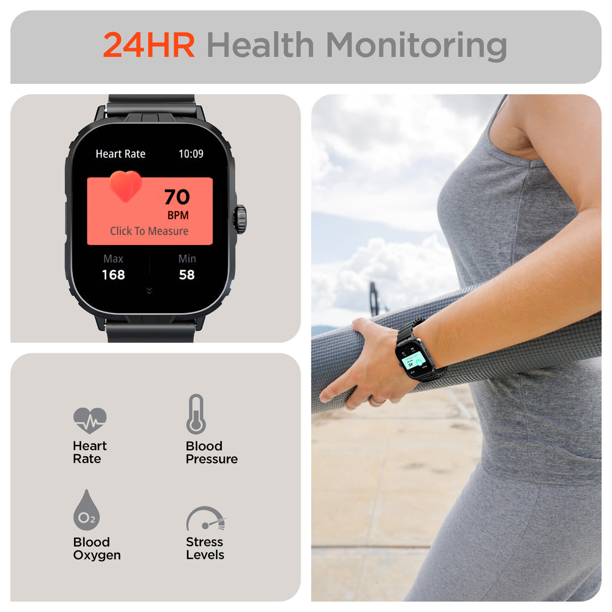 HYPERGEAR FIT X2 Smartwatch + Fitness Tracker
