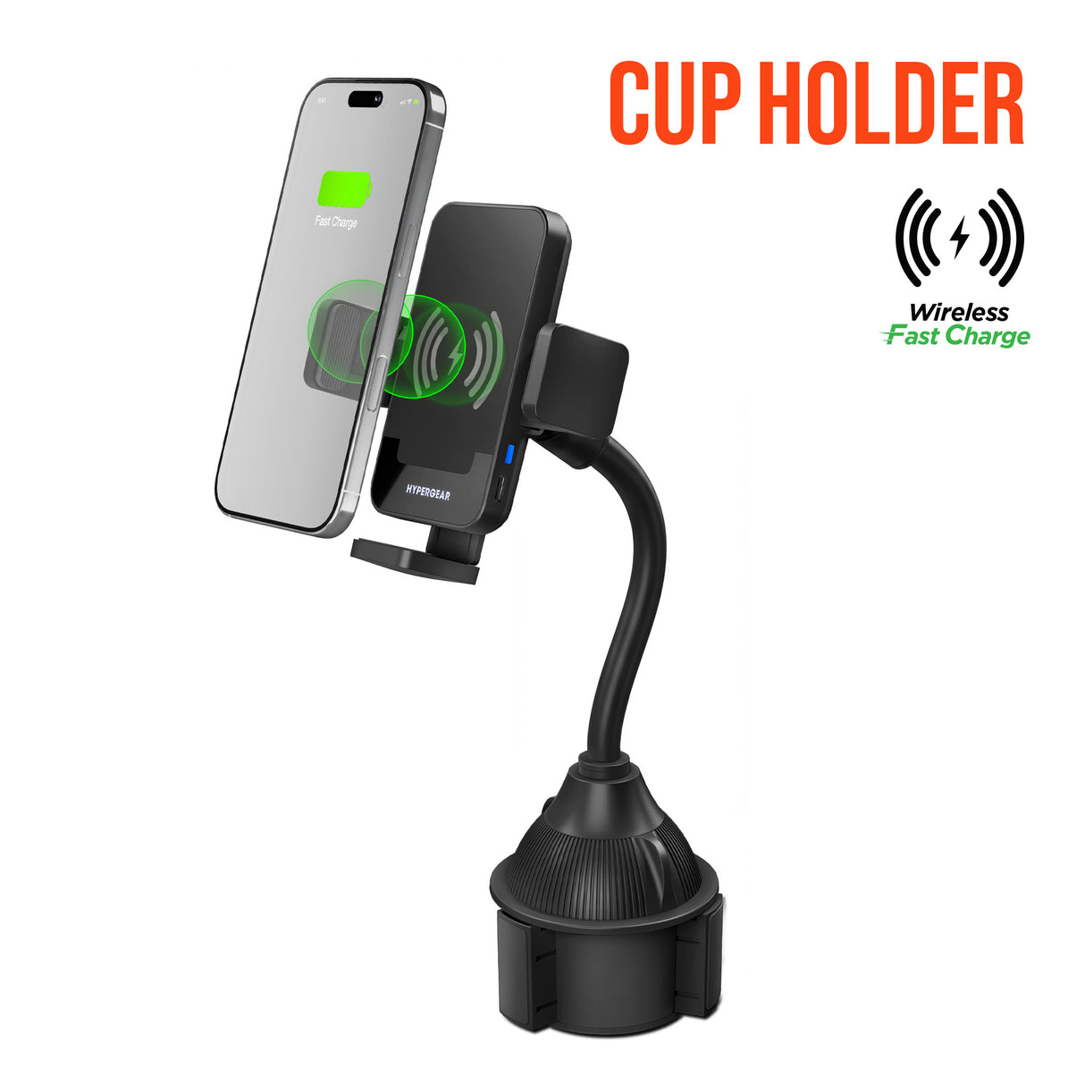 HyperGear EZ Grip 15W Wireless Fast Charge Mount Black