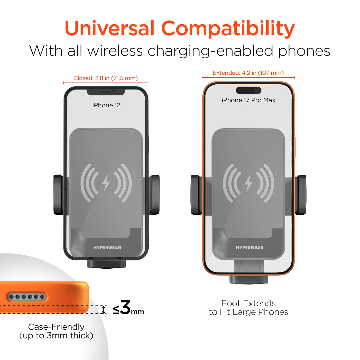 HyperGear EZ Grip 15W Wireless Fast Charge Mount Black