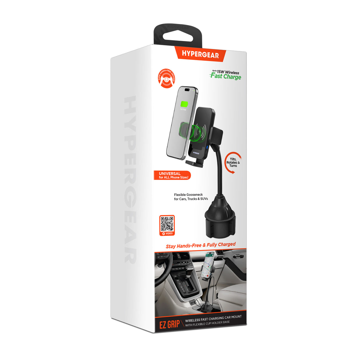 HyperGear EZ Grip 15W Wireless Fast Charge Mount Black