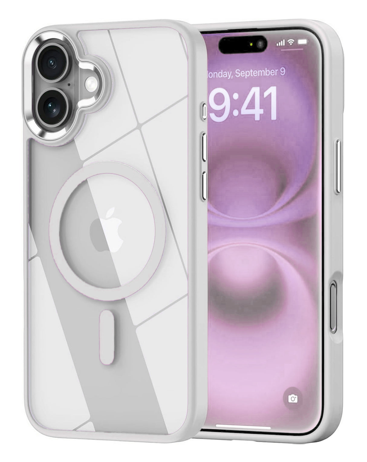 Shiny Magnetic Clear Cases for iPhone 16 Plus