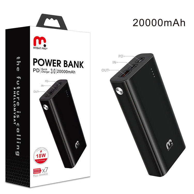 MyBat Pro 20000mAh Power Delivery Power Bank (18W) – Black