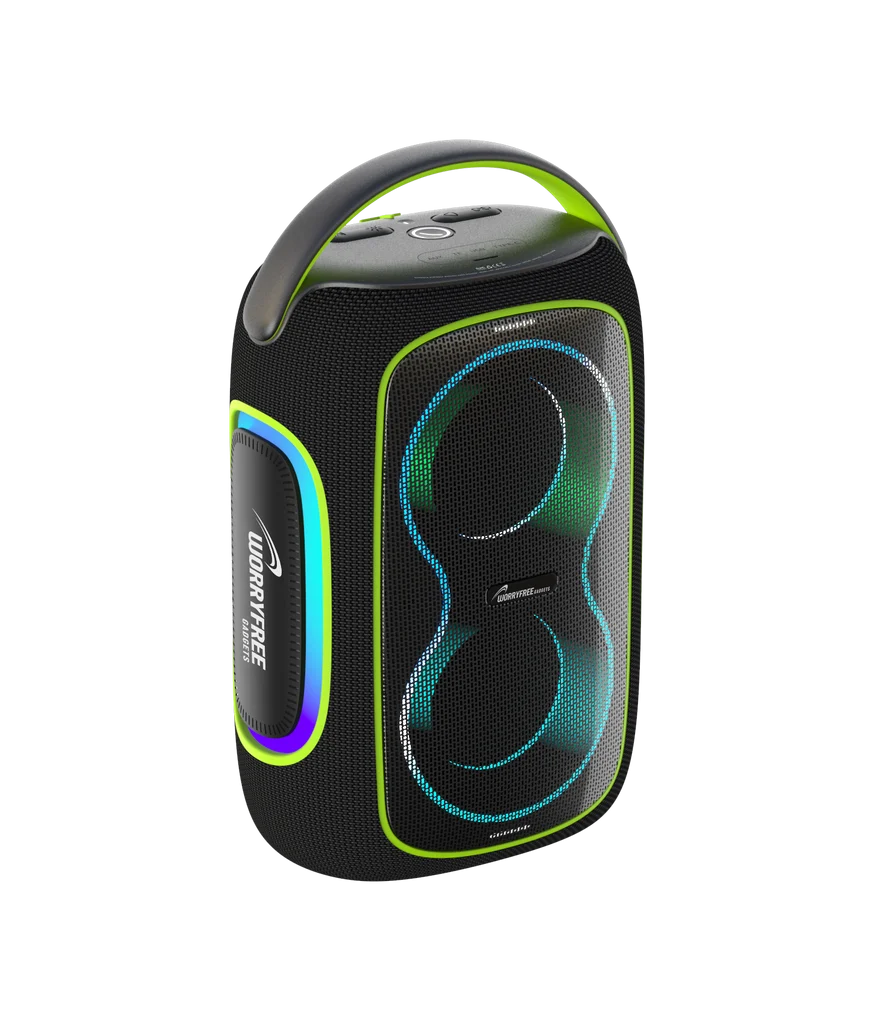 WORRYFREE 50W Bluetooth Speaker with RGB Lights & Carry Handle