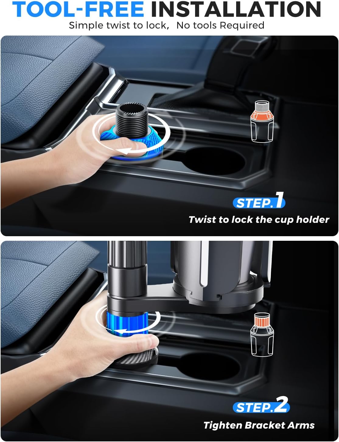 2-in-1 Tablet Cup Holder Mount, Extra Drink Holder for Car Truck iPad Stand
