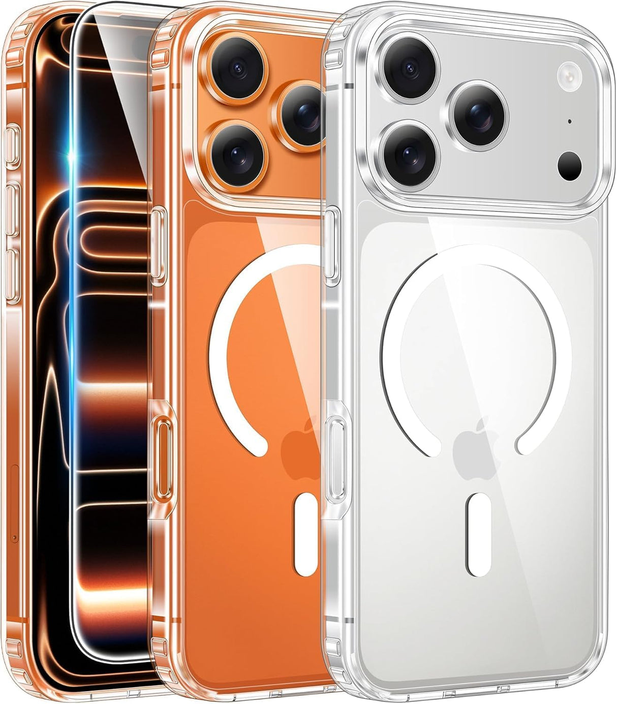 New Magnetic Wireless Charging Case w/ IC Chip - ORANGE for iPhone 17 Pro Max