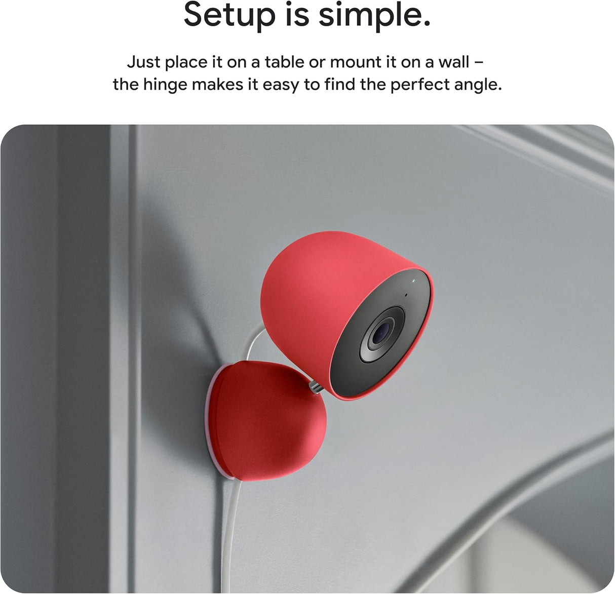 Google Nest Cam Indoor (Wired, 3rd Gen) - Security Camera with 2K Video and Gemini, Night Vision, 2-Way Audio, Works with Google Home - 2025 Model