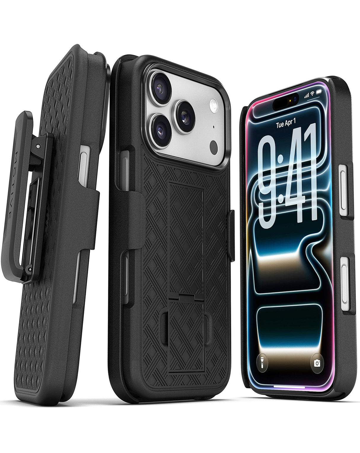 xBase by PowerPeak - Duraclip Series Combo Case MagSafe Belt Clip Holster - (BLACK) for iPhone 17 Pro Max