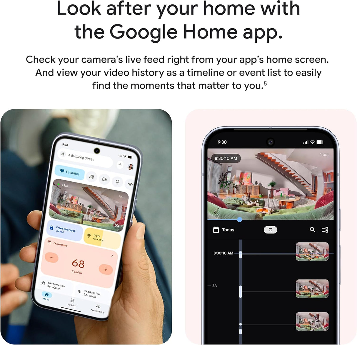 Google Nest Cam Indoor (Wired, 3rd Gen) - Security Camera with 2K Video and Gemini, Night Vision, 2-Way Audio, Works with Google Home - 2025 Model