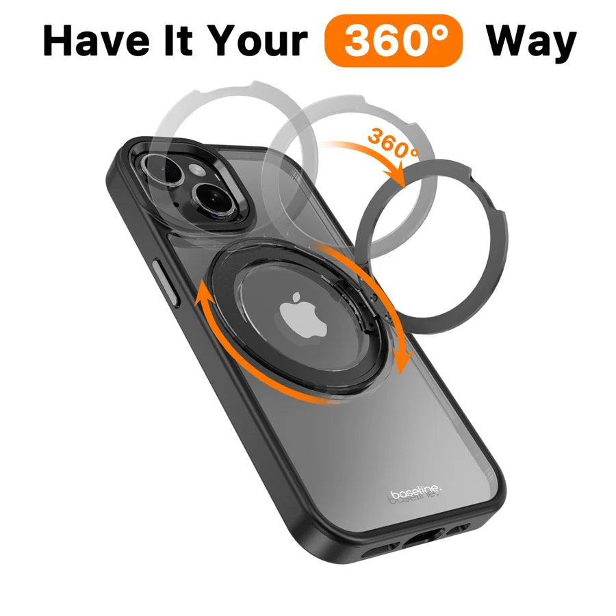 baseline RingRound 360° Kickstand Case w/ MagSafe for Apple iPhone 17e / 16e / 14 / 13