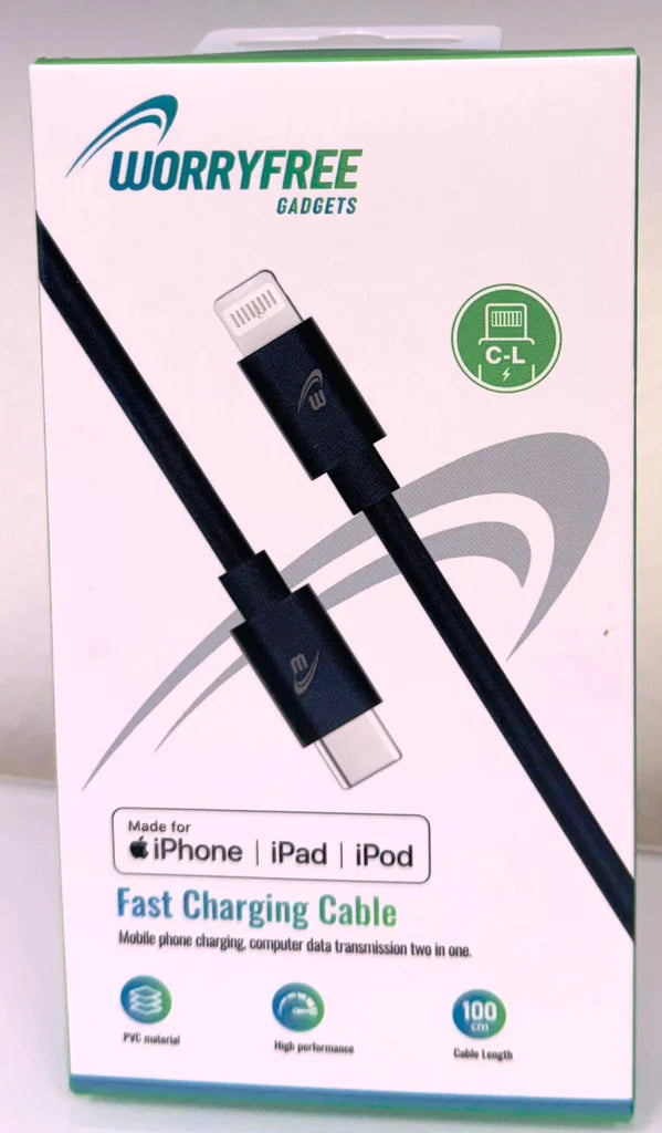 MFi Certified Type C to Lighting Cable 1M Length, Black