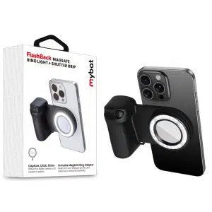 MyBat FlashBack MagSafe Ring Light + Shutter Grip – Black
