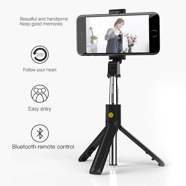 MyBat Wireless Selfie Stick(with Shutter Control) - Black