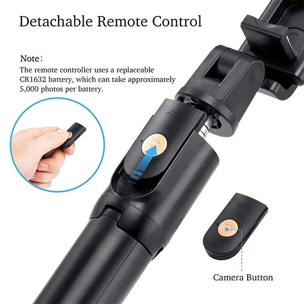 MyBat Wireless Selfie Stick(with Shutter Control) - Black
