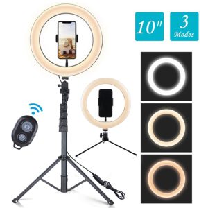 MyBat 10″ Selfie Ring Light with Tripod Stand – Black