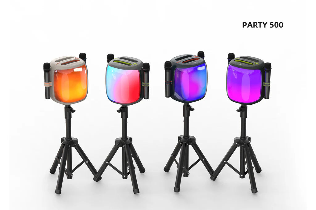 Worryfree 100W Portable Bluetooth Party Speaker with Two Microphones RGB Lights