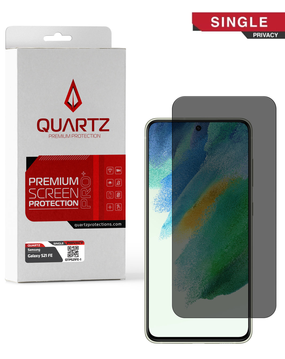 QUARTZ Clear Tempered Glass for Galaxy S21 FE (Single Pack)