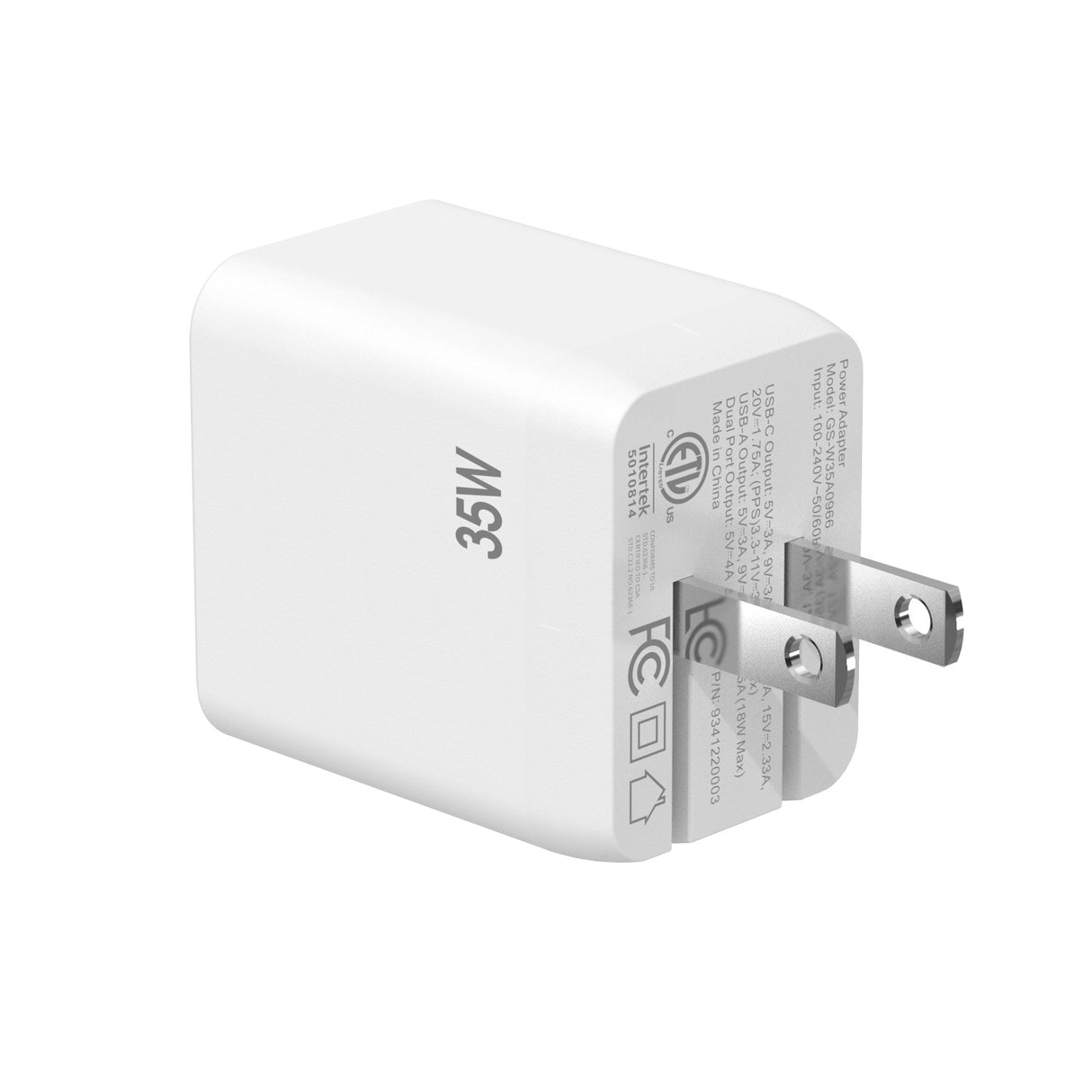 MyBat Pro 35W GaN Dual-Port Foldable Wall Charger (ETL Certified)