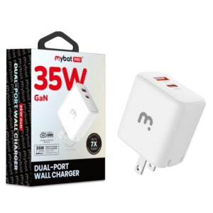 MyBat Pro 35W GaN Dual-Port Foldable Wall Charger - White