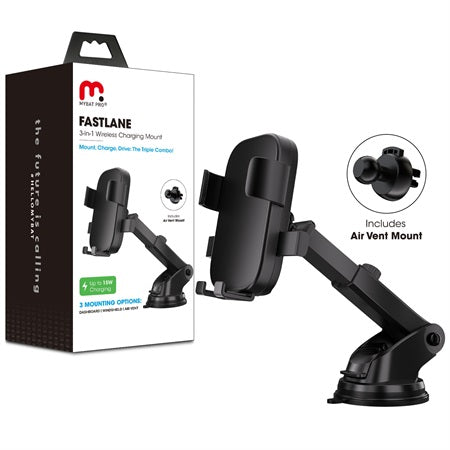 MyBat Pro Wireless Car Charger(Air Vent & Dashboard Mount) - Black