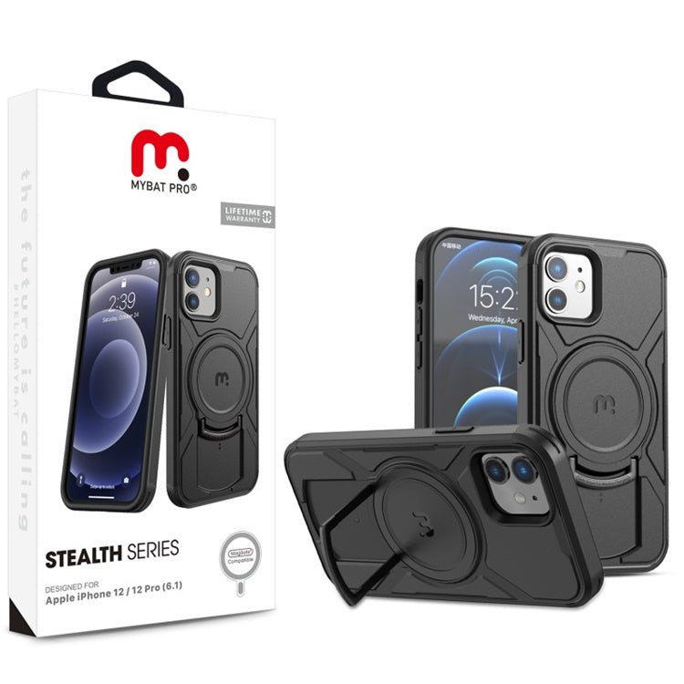 MyBat Pro Stealth Series w/ MagSafe Case for Apple iPhone 12 / 12 Pro (6.1) – Black / Black
