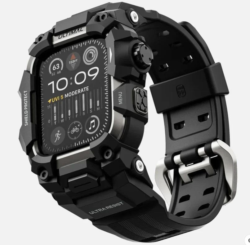 WFG Ultimal Series Unibody Shield Protect Heavy Duty Rugged Band with Protective Case for Apple Watch