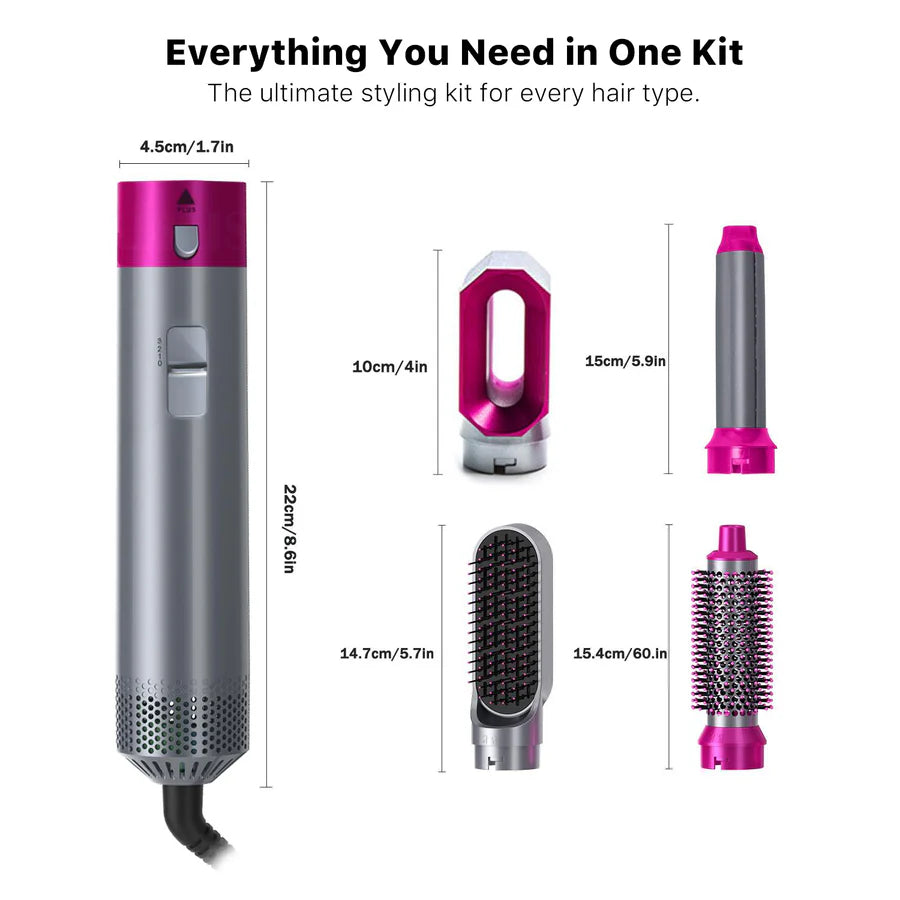 Roykin 5-in-1 Blow Dryer Hair Brush and Styling Kit
