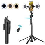 MyBat Pro FollowMe Face Tracking Tripod with Dual Ring Lights – Black