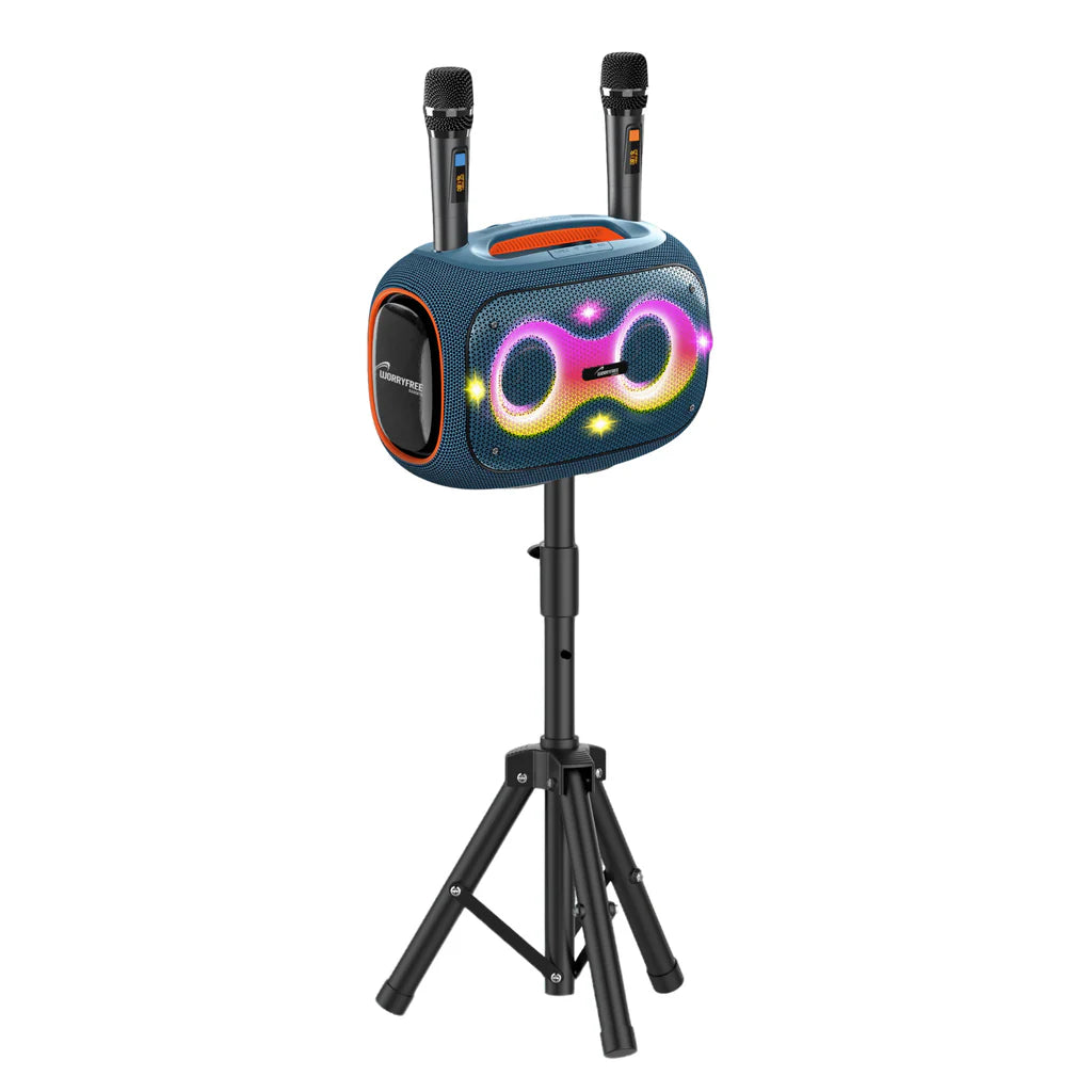 Worryfree WPB2 Party Box Wireless Bluetooth Speaker With Two Microphones & Tripod - Black