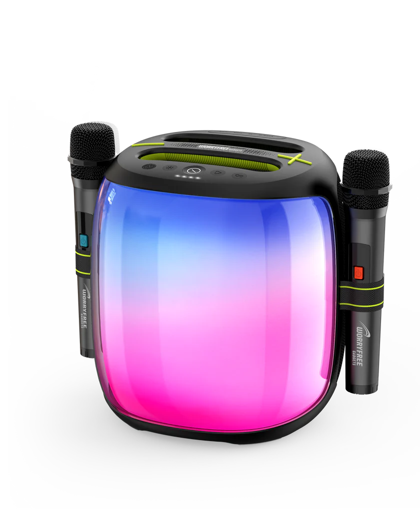 Worryfree 100W Portable Bluetooth Party Speaker with Two Microphones RGB Lights